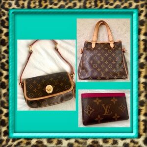👑✅PRICE FIRM✅AUTHENTIC Louis Vuitton Monogram 2 Handbags & Card Case Bundle Set🔥
